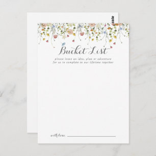 Colourful Dainty Wild Wedding Bucket List Cards