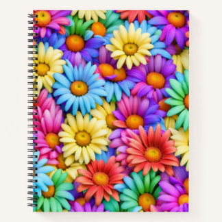Colourful Daisies #49 - Spiral Notebook