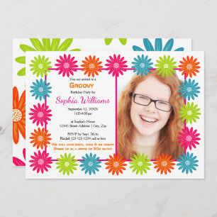 Colourful Daisies - Birthday Invitation