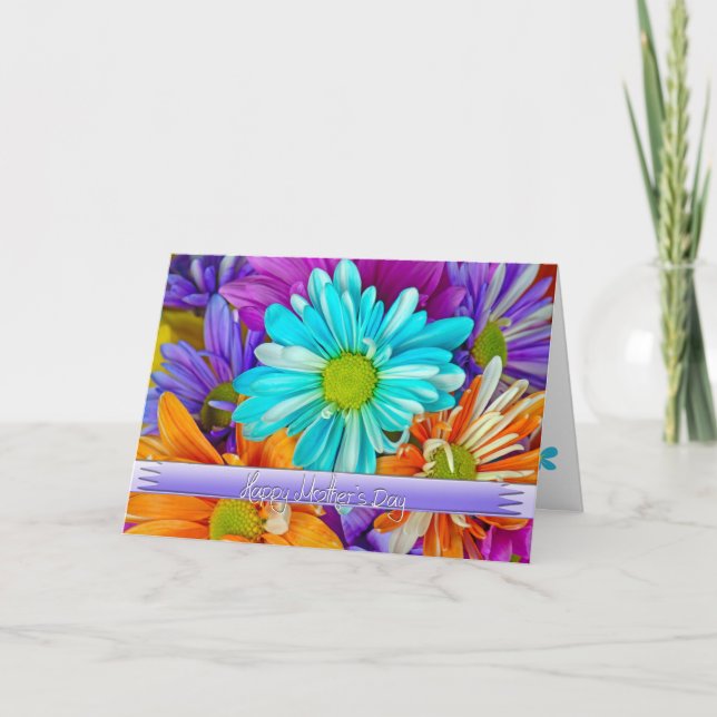 Colourful Daisies for Mum Card (Front)