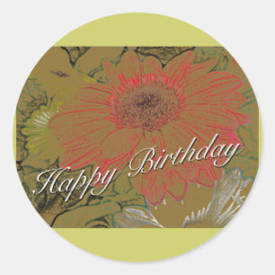 Colourful Daisies Happy Birthday Sticker
