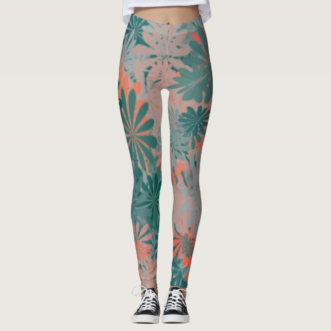 Colourful Daisies Leggings (Front)