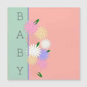 Colourful Daisies on Soft Peach & Jungle Mist Card