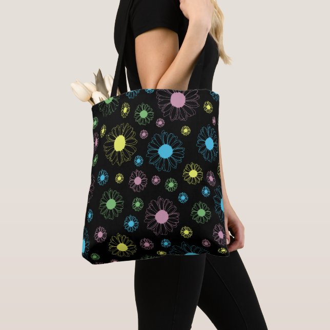 Colourful Daisies Tote Bag (Close Up)