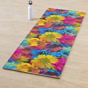 Colourful Daisies Yoga Mat