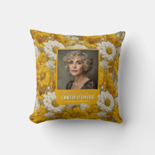 Colourful Daisy 50Th Birthday Present For Daughter Cushion