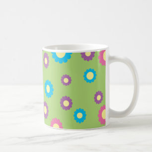 Colourful daisy art pattern coffee mug