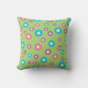 Colourful daisy art pattern cushion