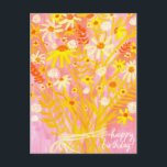 Colourful Daisy Bouquet Autumn Colourful Birthday Postcard<br><div class="desc">Customise this card with your own text on the back! Check my shop for more!</div>