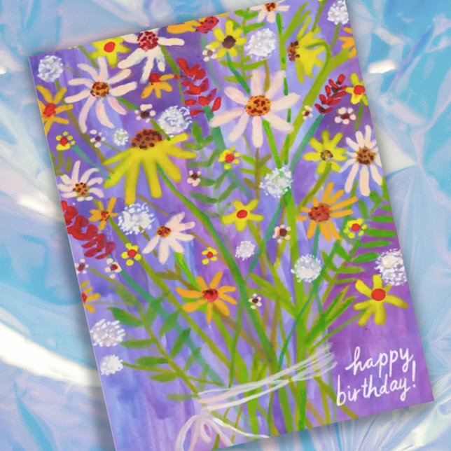 Colourful Daisy Bouquet Happy Birthday Postcard (Creator Uploaded)