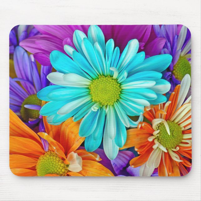 Colourful Daisy Bouquet Mouse Pad (Front)