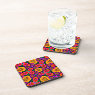 Colourful Daisy Bouquet Pattern Coaster