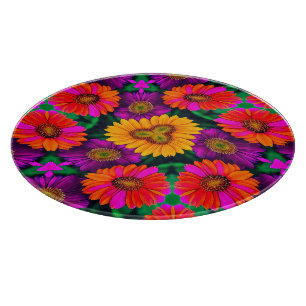 Colourful Daisy Bouquet Pattern Cutting Board