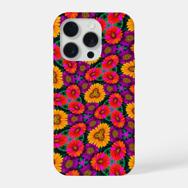 Colourful Daisy Bouquet Pattern iPhone Case (Back)