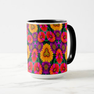Colourful Daisy Bouquet Pattern Mug