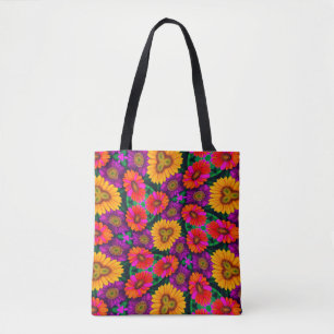 Colourful Daisy Bouquet Pattern Tote Bag