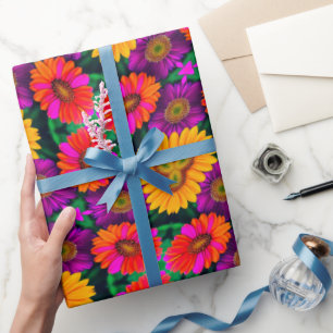 Colourful Daisy Bouquet Pattern Wrapping Paper