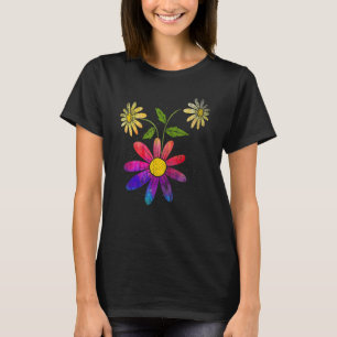 Colourful Daisy Flower Blossoms Nature Plant Garde T-Shirt