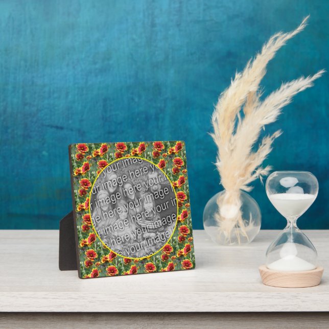 Colourful Daisy Flowers Add Your Own Photo Plaque (Insitu)