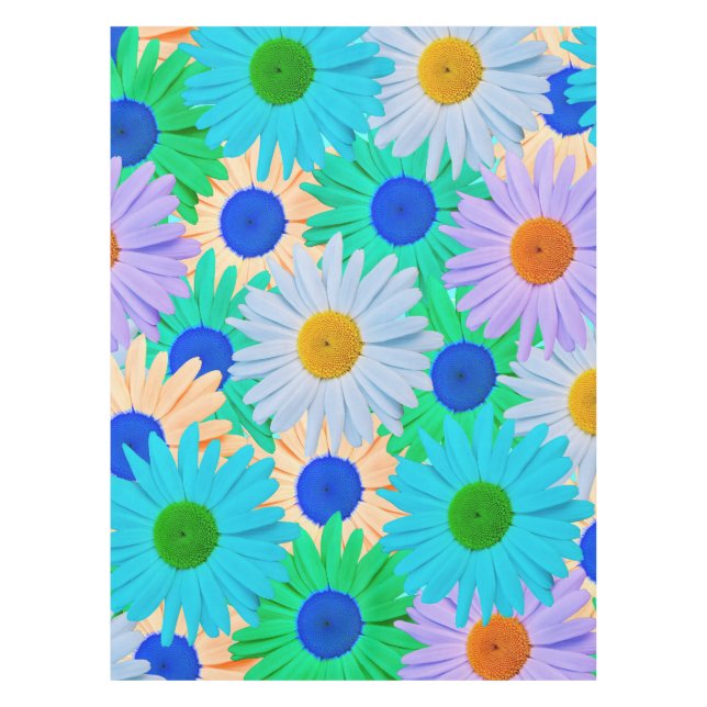 Colourful Daisy Flowers Pattern  Tablecloth (Front)