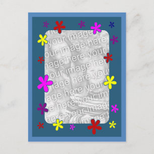 Colourful Daisy Flowers Photo Postcard