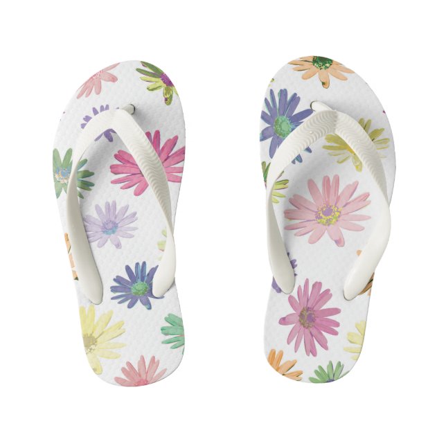 Colourful Daisy Kid's Thongs (Footbed)