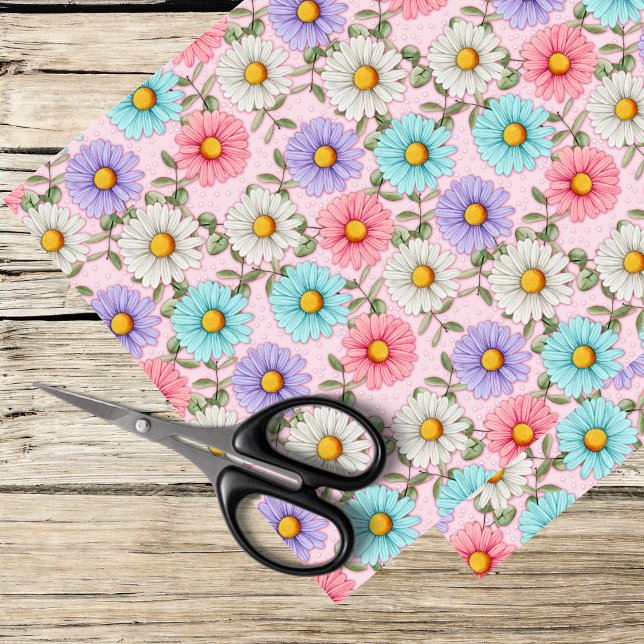 colourful daisy pattern tissue paper (Creator Uploaded)