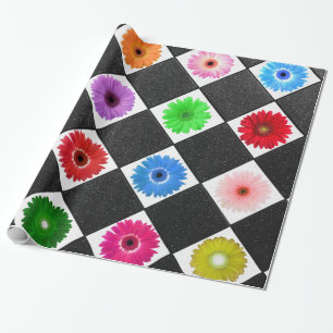 Colourful Daisy Pattern Wrapping Paper