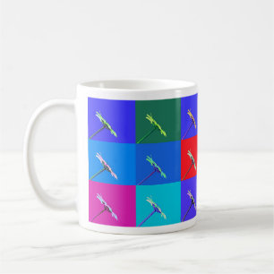 Colourful Daisy Squares, Bright Abstract Coffee Mu Mug