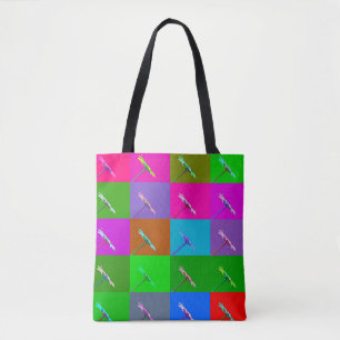 Colourful Daisy Squares, Elegant and Fun Abstract Tote Bag