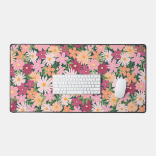 Colourful daisy wildflower botanical desk mat