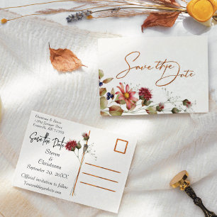 Colourful Daisy Wildflower Watercolor Floral Announcement Postcard