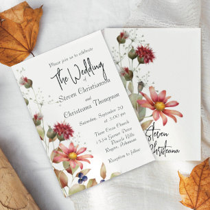 Colourful Daisy Wildflower Watercolor Floral Invitation