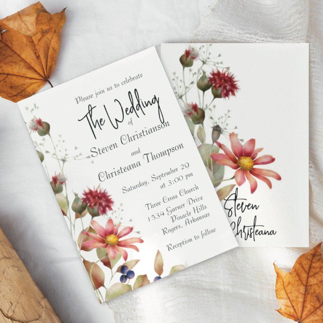 Colourful Daisy Wildflower Watercolor Floral Invitation (Creator Uploaded)