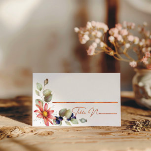 Colourful Daisy Wildflower Watercolor Floral Place Card