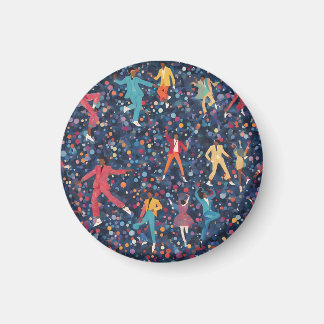Colourful Dance Party – Retro Celebration Pattern Magnet