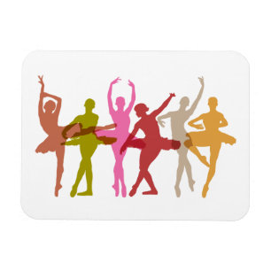 Colourful Dancing Ballerinas Magnet