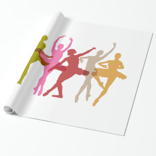 Colourful Dancing Ballerinas Wrapping Paper