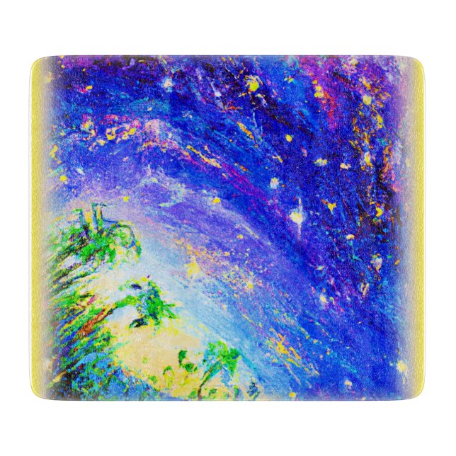 Colourful Dancing Jungle in The Sky. Buy Now Cutting Board (Front)