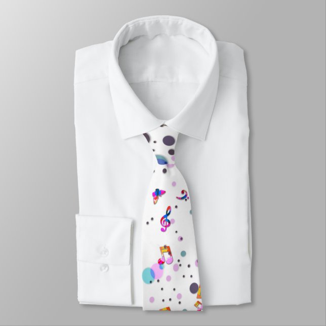 Colourful Dancing Music Tie (Tied)