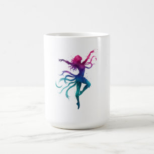 Colourful Dancing Silhouette – Vibrant Watercolor Coffee Mug