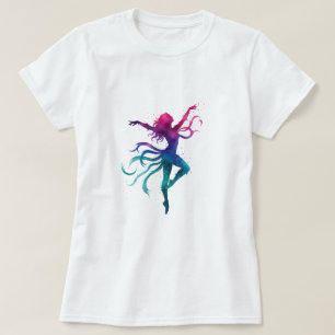Colourful Dancing Silhouette – Vibrant Watercolor  T-Shirt