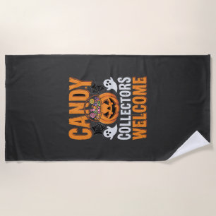 Colourful Dancing Skeletons Halloween Party Beach Towel