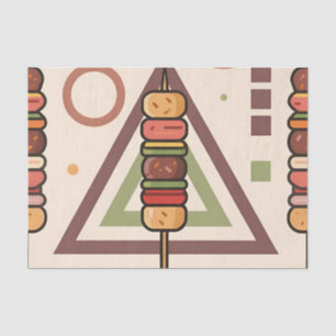 Colourful Dango Skewers Geometric Pattern Tissue Paper