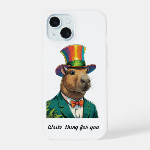 Colourful Dapper Capybara Top Hat iPhone 15 Case
