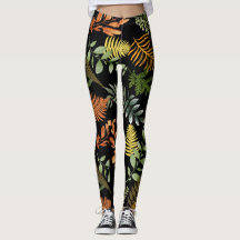 Colourful Dark Fern Botanical Foliage Floral Print
