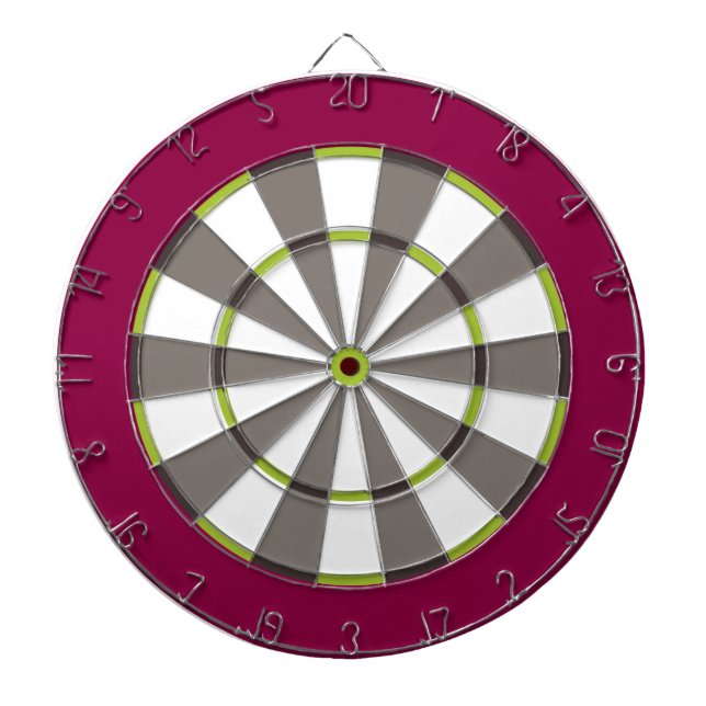Colourful Dart Board in Maroon Green Grey (Front)