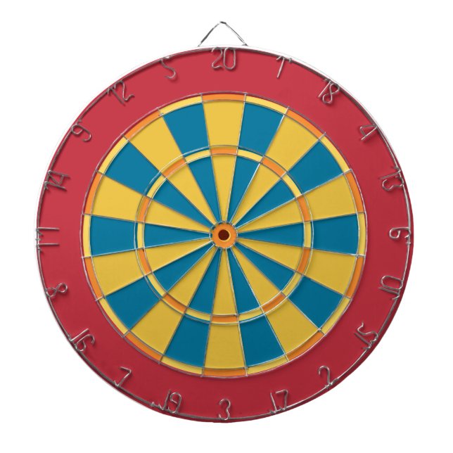 Colourful Dart Board in Primary colours red blue (Front)