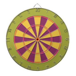 Colourful Dart Board in Purple Yellow Green