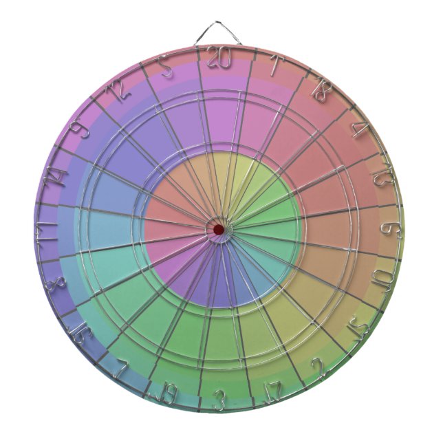 Colourful Dartboard Spectrum Rainbow Pastel (Front)